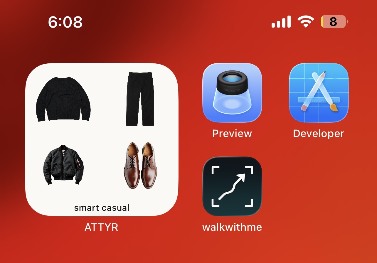 Attyr home-screen widget showing the day's edit